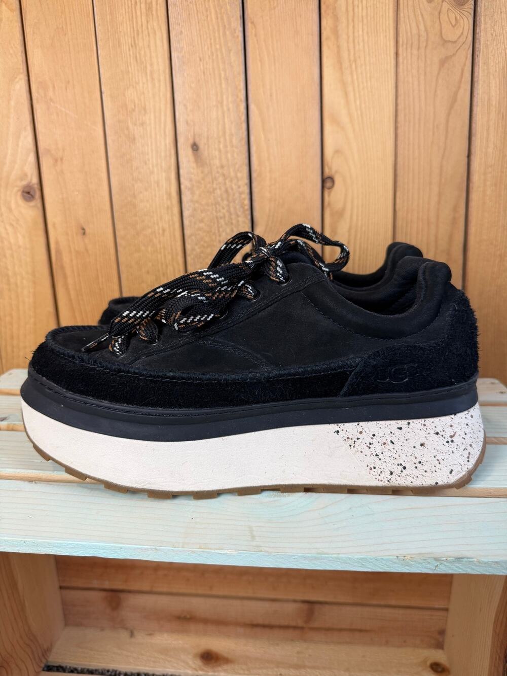 Ugg Marin Lace Black Platform Sneaker Women's Sz 9.5